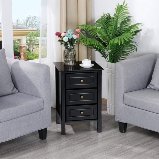  Side Tables: End Table with 3 Drawers