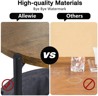 Side Tables Industrial End Table, Bedside Table, Coffee Table with Metal Frame, Accent Table,  Height, Wooden, Brown 