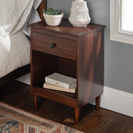 Side Tables: Modern 1-Drawer Solid Wood Nightstand Set