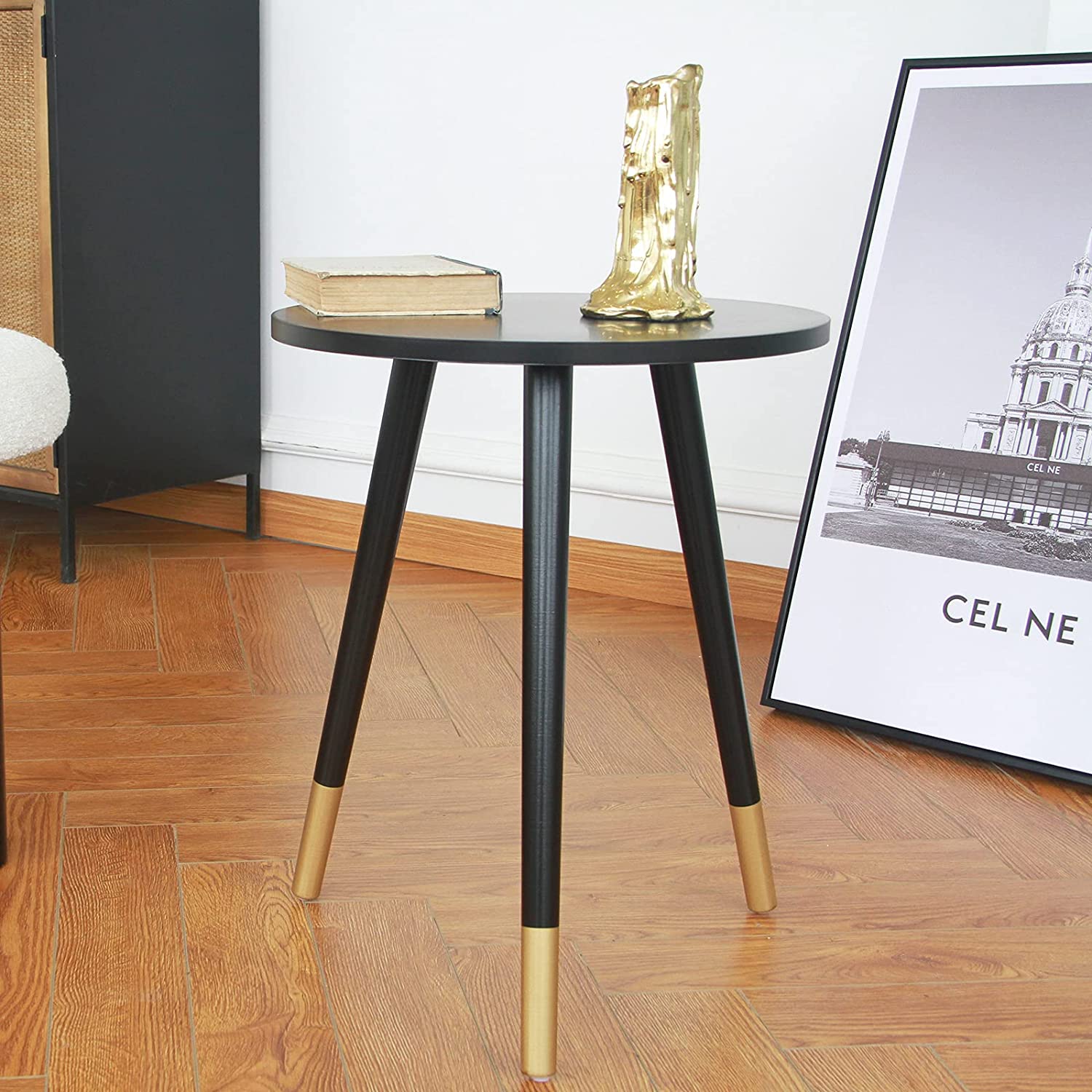 Side Tables: Modern Round Nightstand End Table
