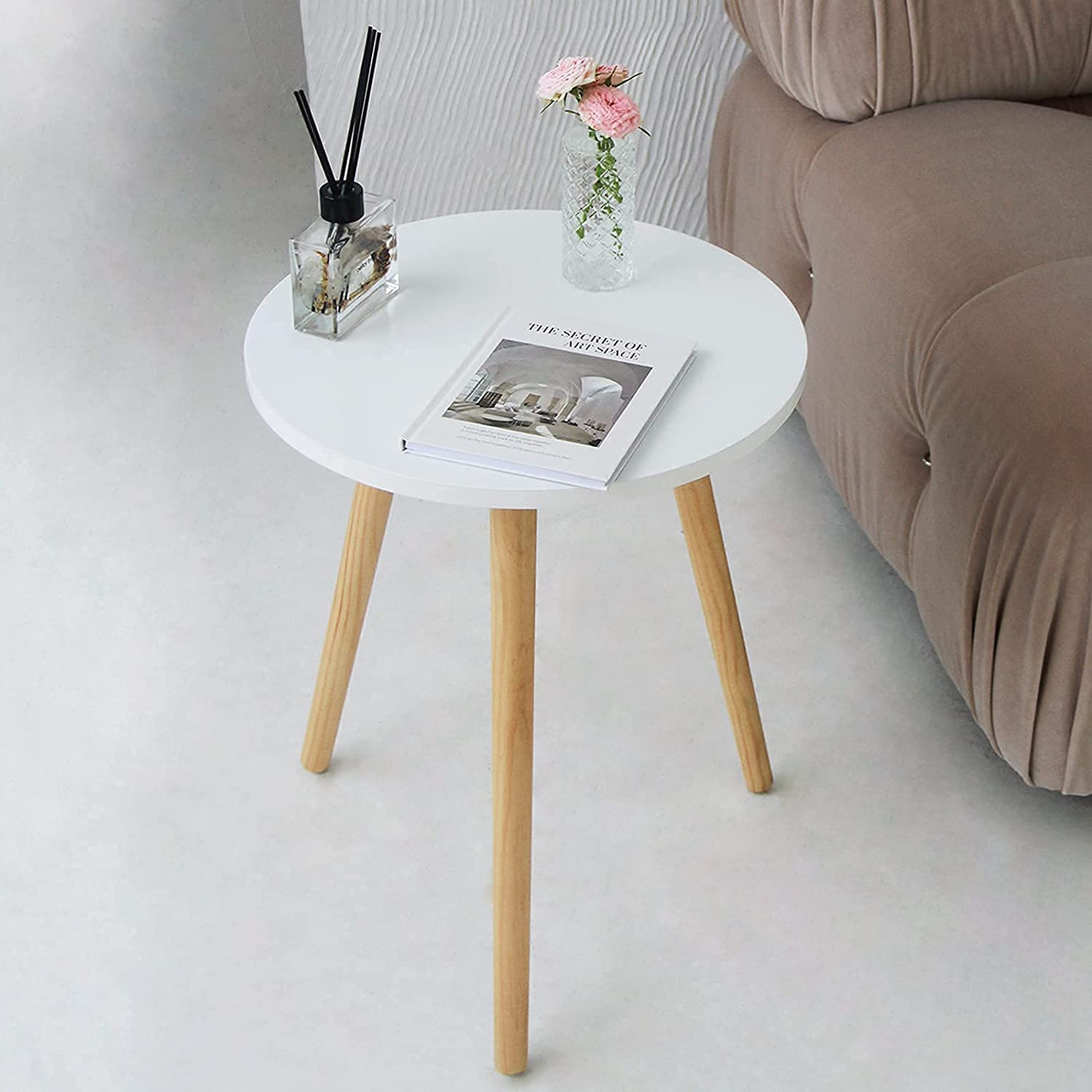 Side Tables: Modern Round Nightstand End Table