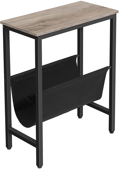 Side Tables: Narrow End Table with Magazine Holder Sling