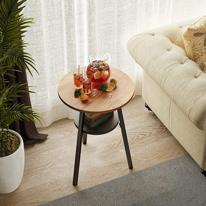 Side Tables : Round End Table, Side Table with Wooden Shelves