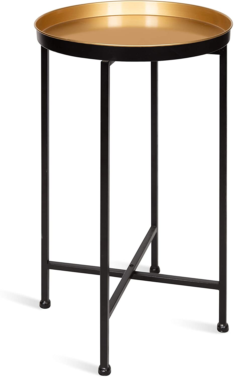 Side Tables: Round Foldable Tray Table, Detachable Magnetic Tabletop 