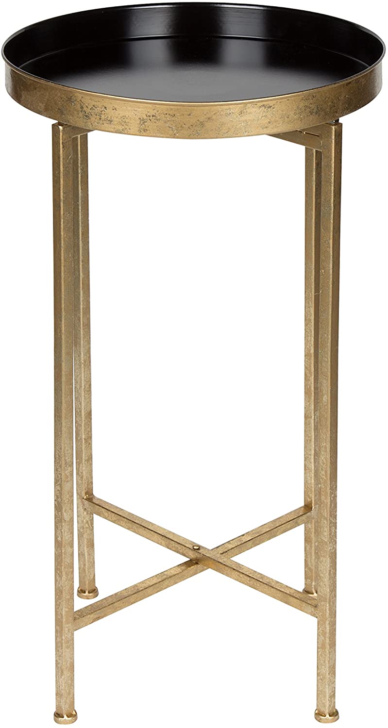Side Tables: Round Foldable Tray Table, Detachable Magnetic Tabletop 