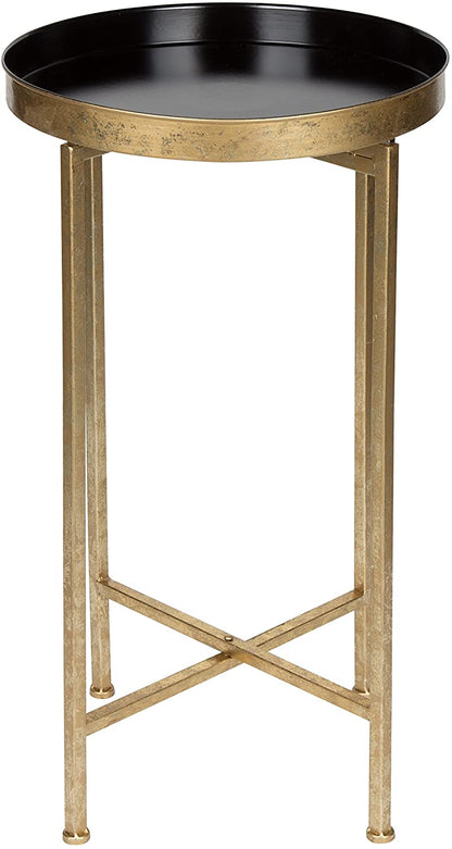 Side Tables: Round Foldable Tray Table, Detachable Magnetic Tabletop 