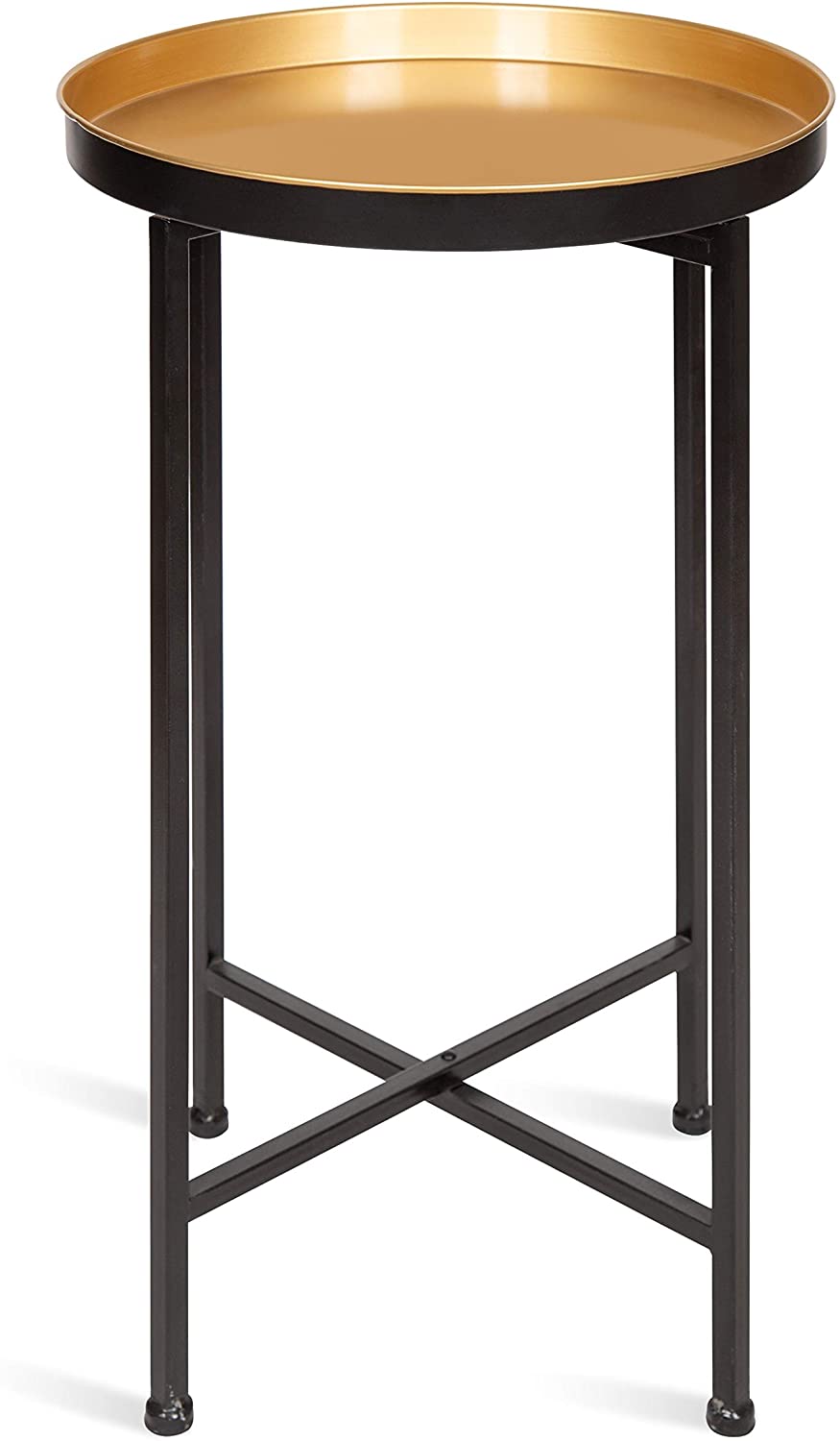 Side Tables: Round Foldable Tray Table, Detachable Magnetic Tabletop 