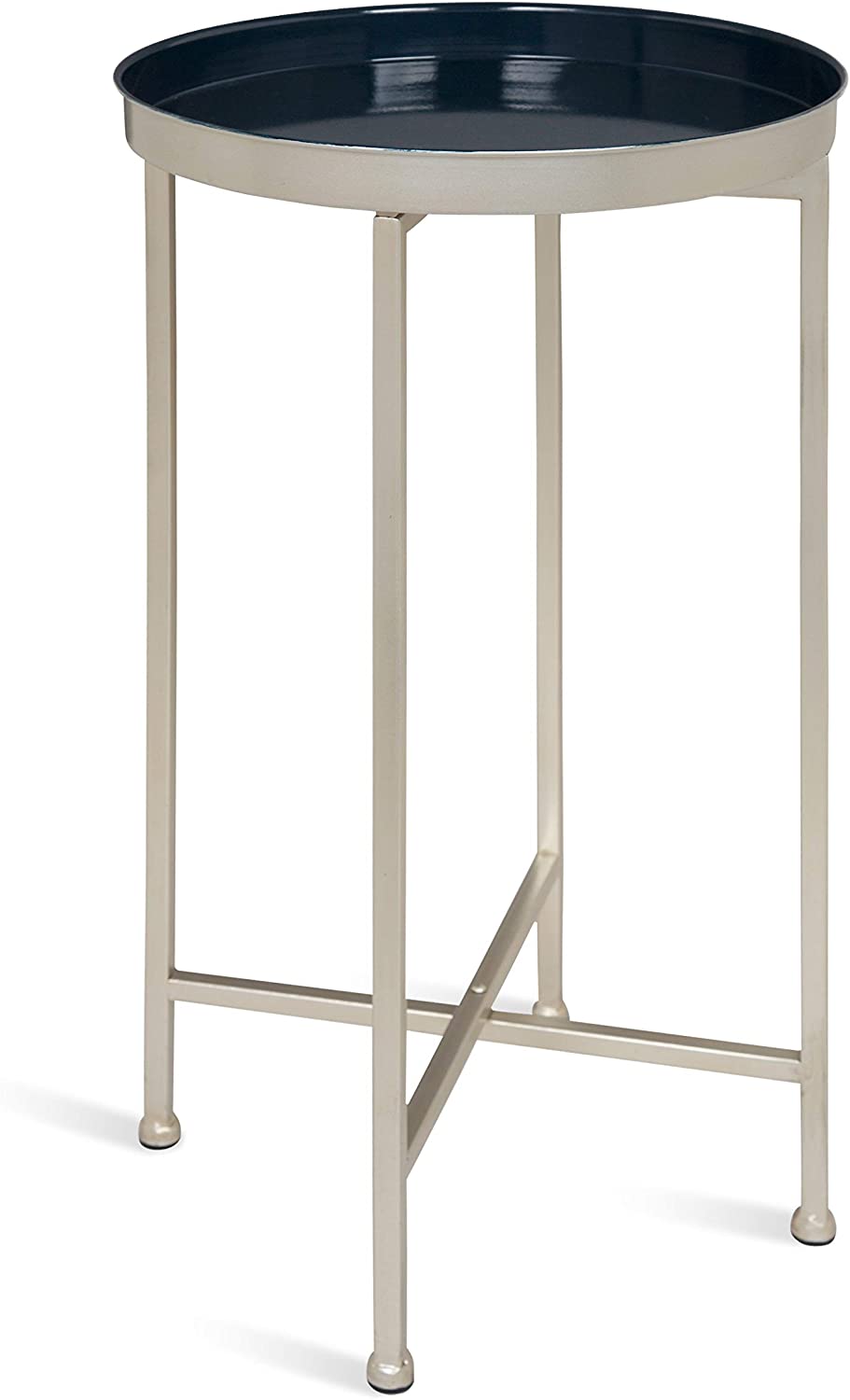 Side Tables: Round Foldable Tray Table, Detachable Magnetic Tabletop 