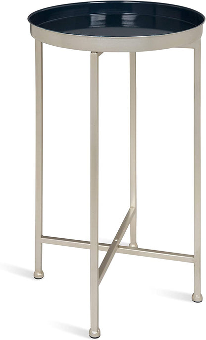 Side Tables: Round Foldable Tray Table, Detachable Magnetic Tabletop 