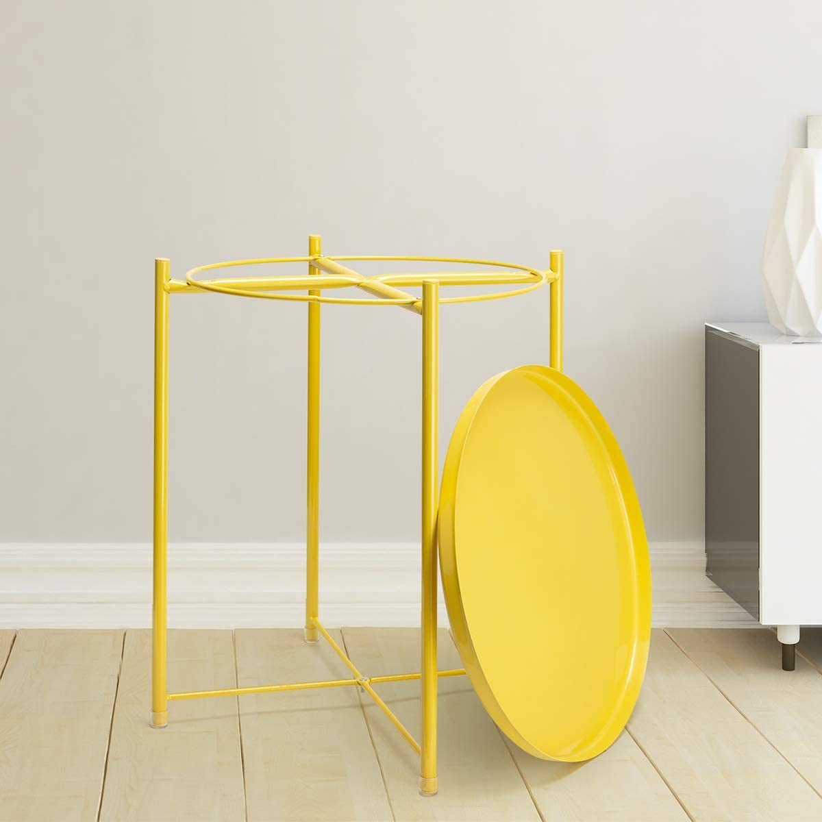 Side Tables : Small Sofa End Table Indoor Accent Table Round Waterproof Metal Coffee Table