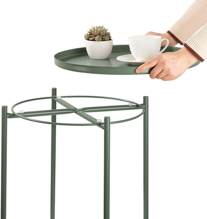 Side Tables : Small Sofa End Table Indoor Accent Table Round Waterproof Metal Coffee Table