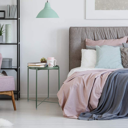 Side Tables : Small Sofa End Table Indoor Accent Table Round Waterproof Metal Coffee Table