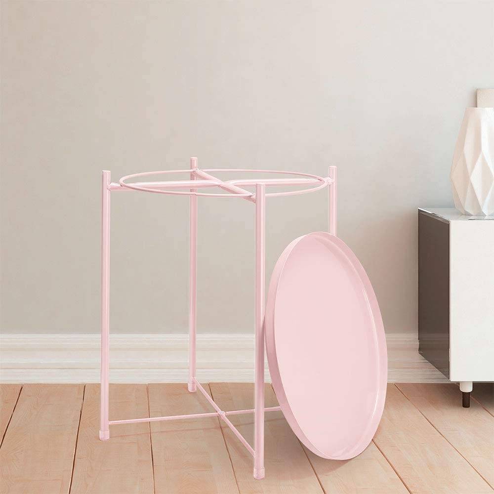 Side Tables : Small Sofa End Table Indoor Accent Table Round Waterproof Metal Coffee Table