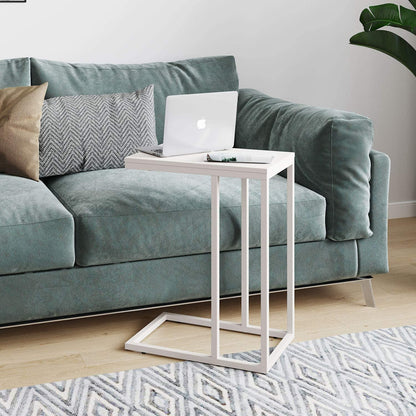 Side Tables : Snack Side Table, C Shaped End Table for Sofa Couch and Bed