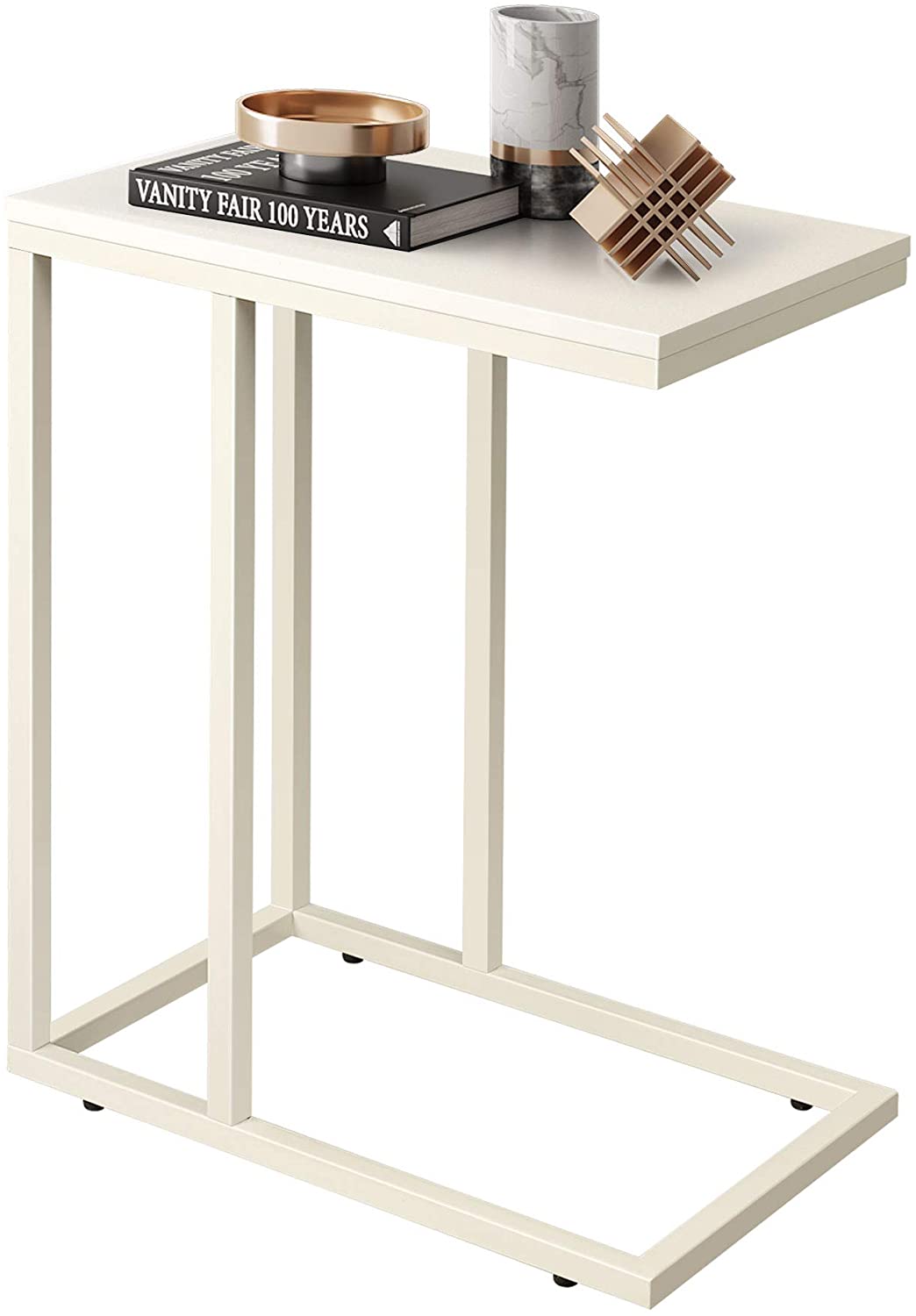 Side Tables : Snack Side Table, C Shaped End Table for Sofa Couch and Bed
