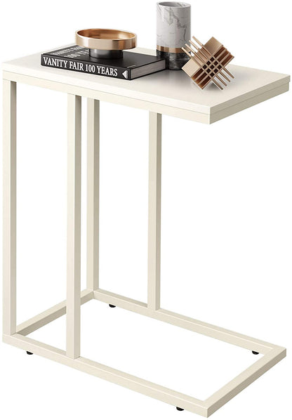 Side Tables : Snack Side Table, C Shaped End Table for Sofa Couch and Bed
