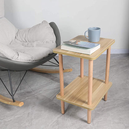 Side Tables : Tier Side Table Tall End Table with Storage Rack Wooden Nightstand Bedside Table