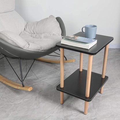 Side Tables : Tier Side Table Tall End Table with Storage Rack Wooden Nightstand Bedside Table