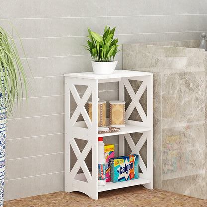 Side Tables: White 2 Tier End Table