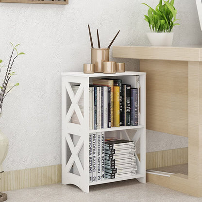 Side Tables: White 2 Tier End Table