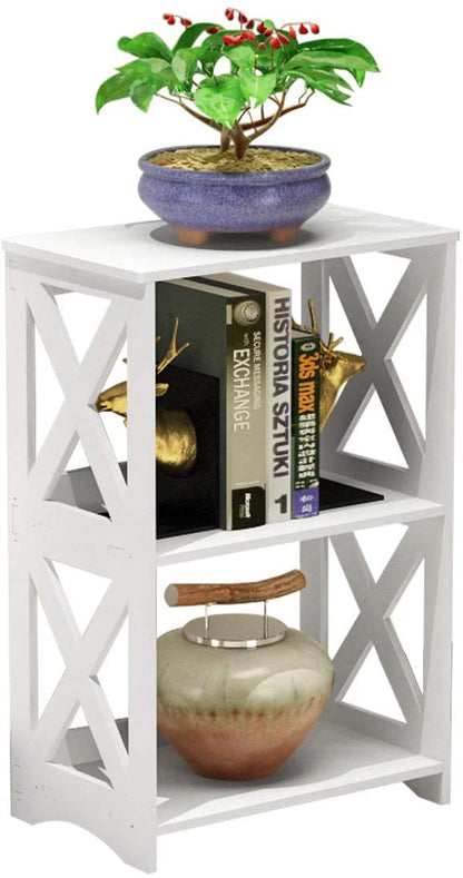 Side Tables: White 2 Tier End Table