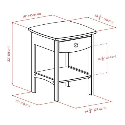 Side Tables: Wood Claire Accent Table, White