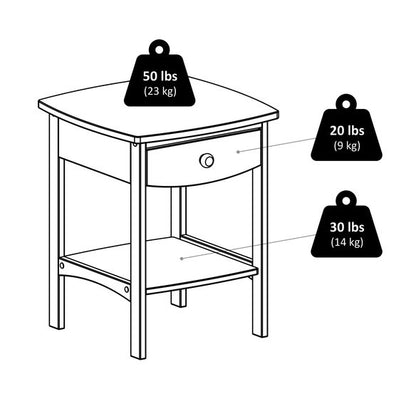 Side Tables: Wood Claire Accent Table, White