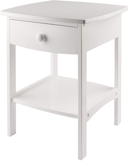 Side Tables: Wood Claire Accent Table, White