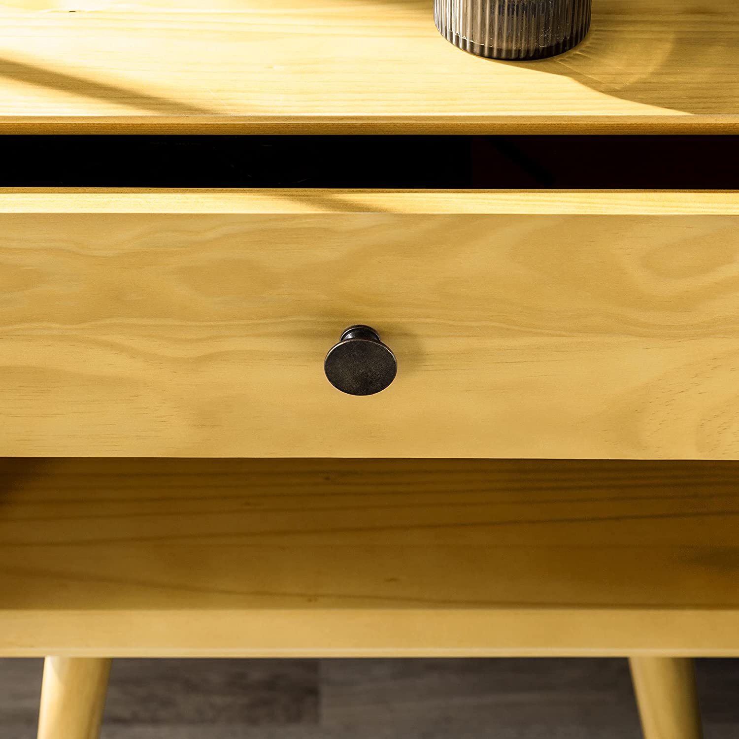 Side Tables: Wood Nightstand Side Bedroom Storage Drawer and Shelf Bedside End Table