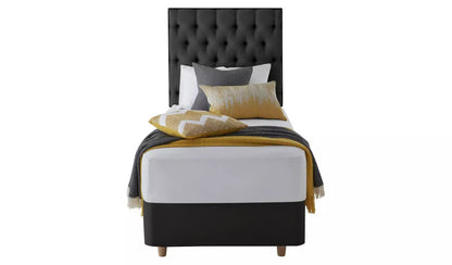 Single Bed: Ebony 2 Drawer Single Divan Bed