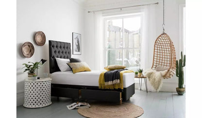 Single Bed: Ebony 2 Drawer Single Divan Bed