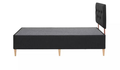 Single Bed: Fabric Single Divan Bed with Wooden feet