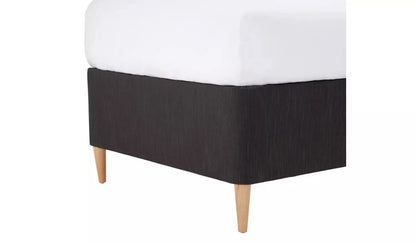 Single Bed: Fabric Single Divan Bed with Wooden feet