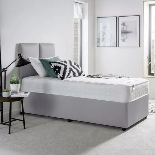 Divan Bed: Light Grey Divan Bed