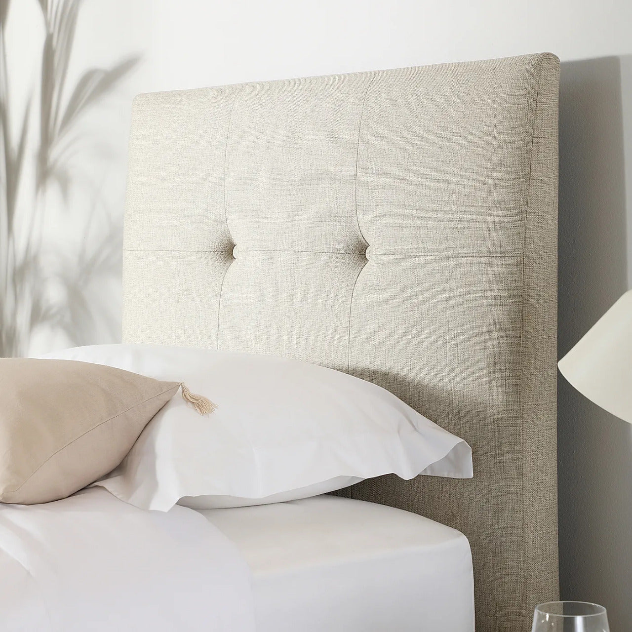 Single Bed: Oatmeal Fabric Single Bed
