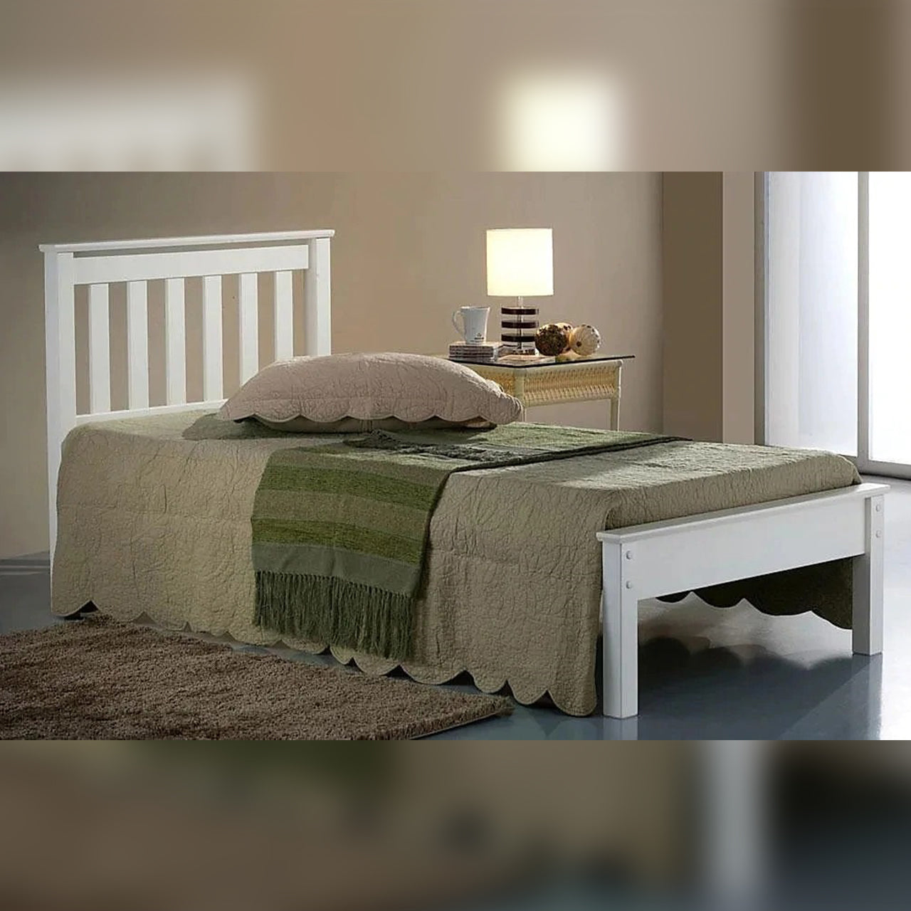 Single Bed: Wooden Single Bed