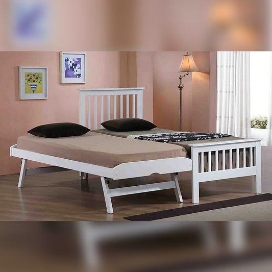 Single Bed: Wooden Single Guest Bed