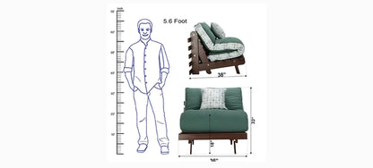  Futon: Wooden Single Futon Sofa Cum Bed