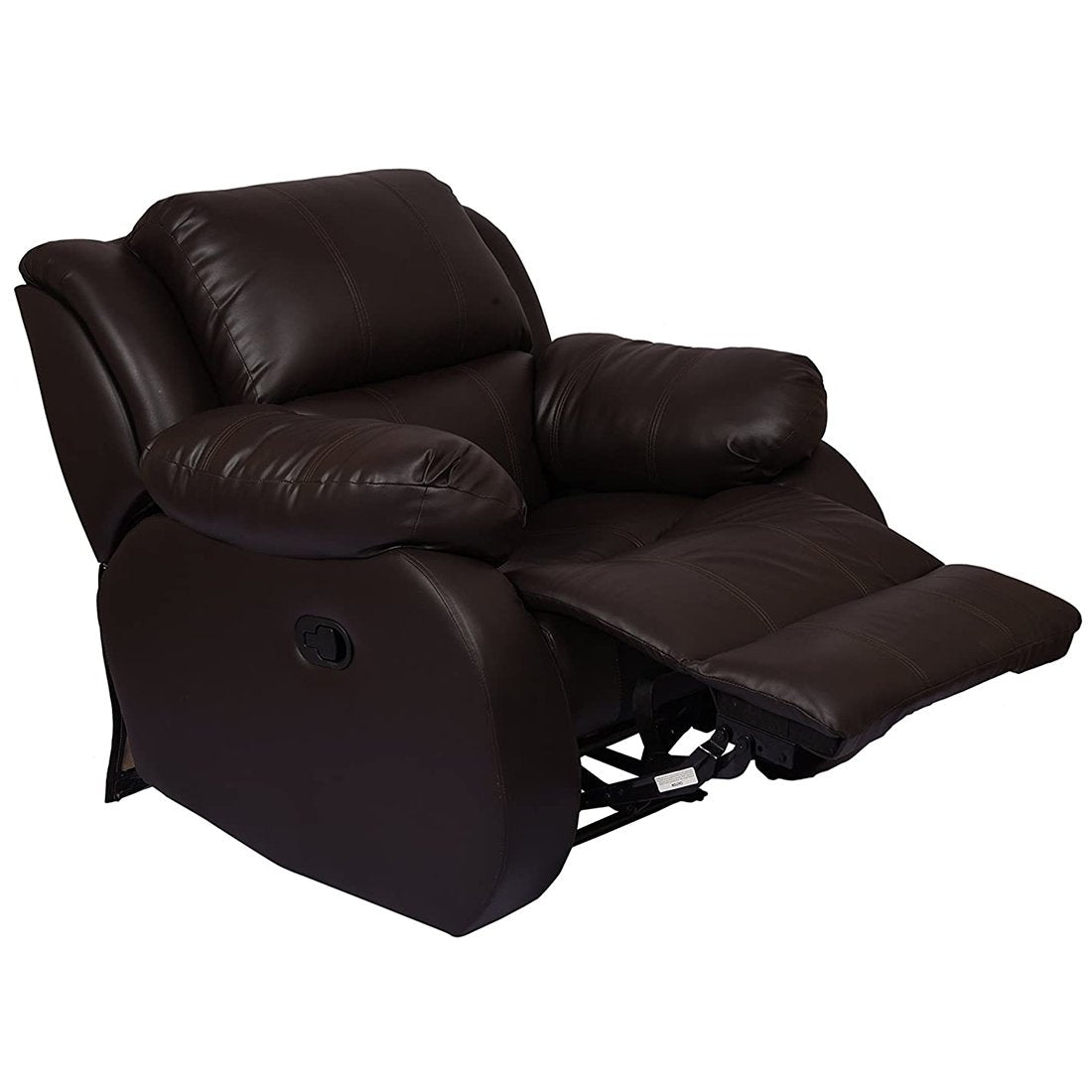 Single Seater 1 Seat Recliner Sofa with Premium Leatherette, Brown