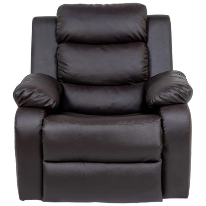 Single Seater 1 Seat Recliner Sofa with Premium Leatherette, Brown