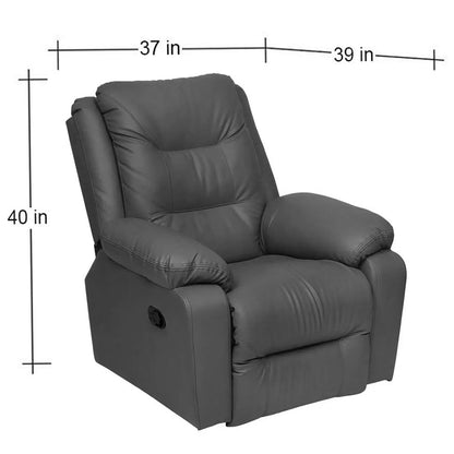 1 Seat Recliner Sofa with Premium Leatherette, Grey