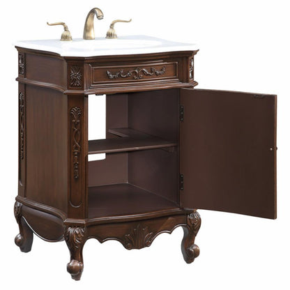 Single Sink Vanities: 24 in. Coffee Single Bathroom Vanity