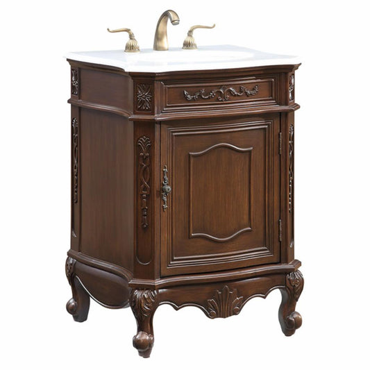 Single Sink Vanities: 24 in. Coffee Single Bathroom Vanity