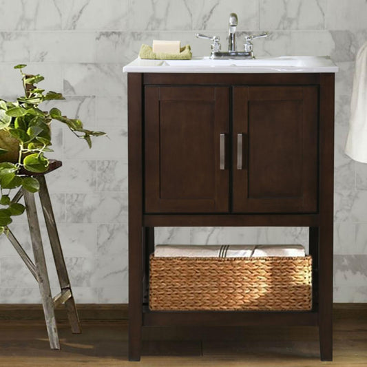Single Sink Vanities: 24 in. Single Bathroom Vanity