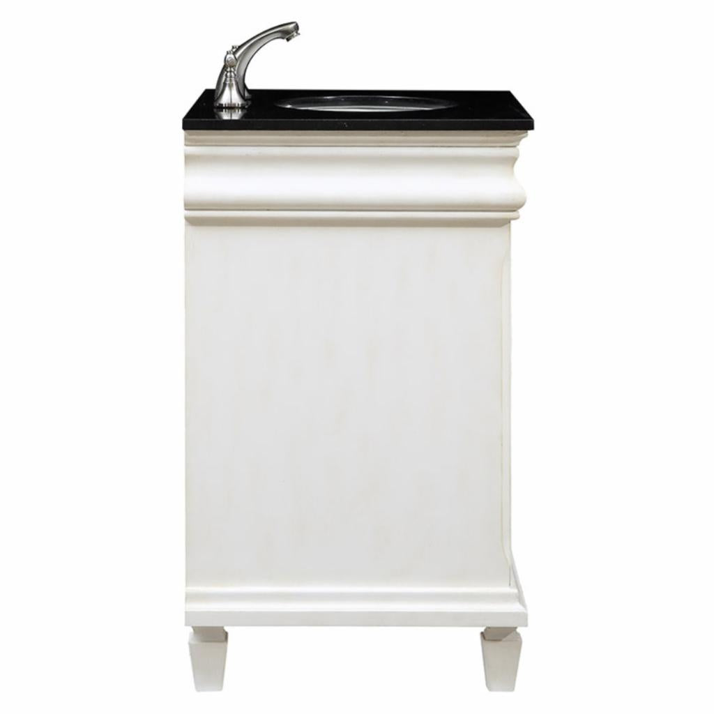 Single Sink Vanities: 30 in. Antique White Single Bathroom Vanity 