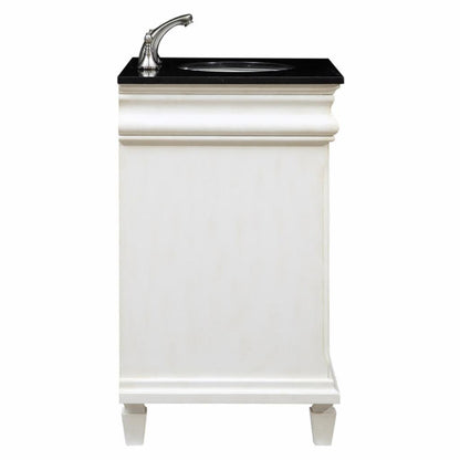 Single Sink Vanities: 30 in. Antique White Single Bathroom Vanity 