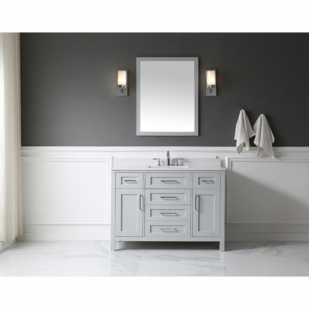 Single Sink Vanities: 48 in. Single Sink Bathroom Vanity 