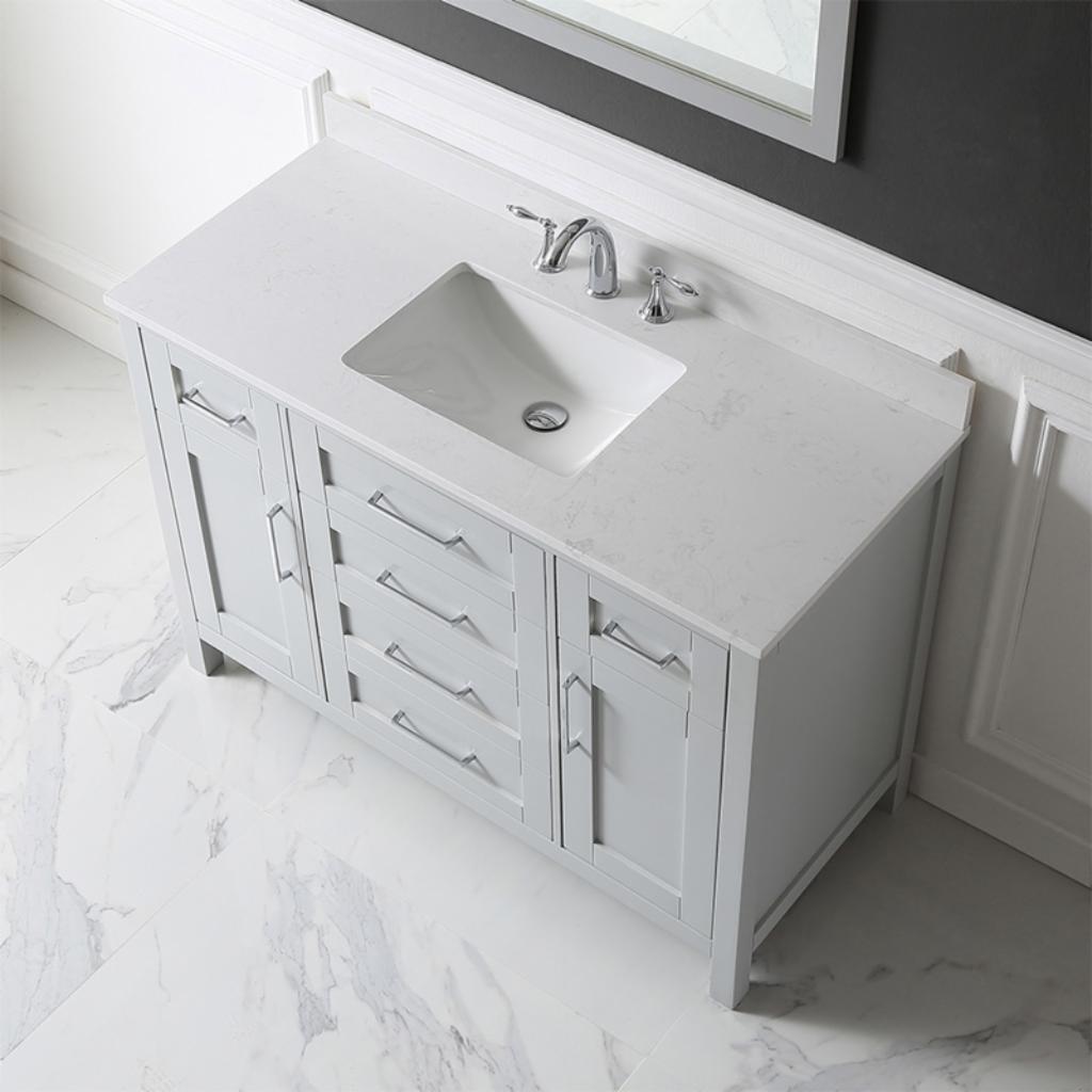 Single Sink Vanities: 48 in. Single Sink Bathroom Vanity 