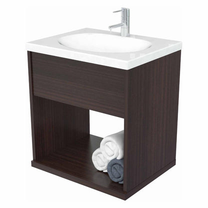 Single Sink Vanities: Espresso Wall Mounted Bathroom Vanity 