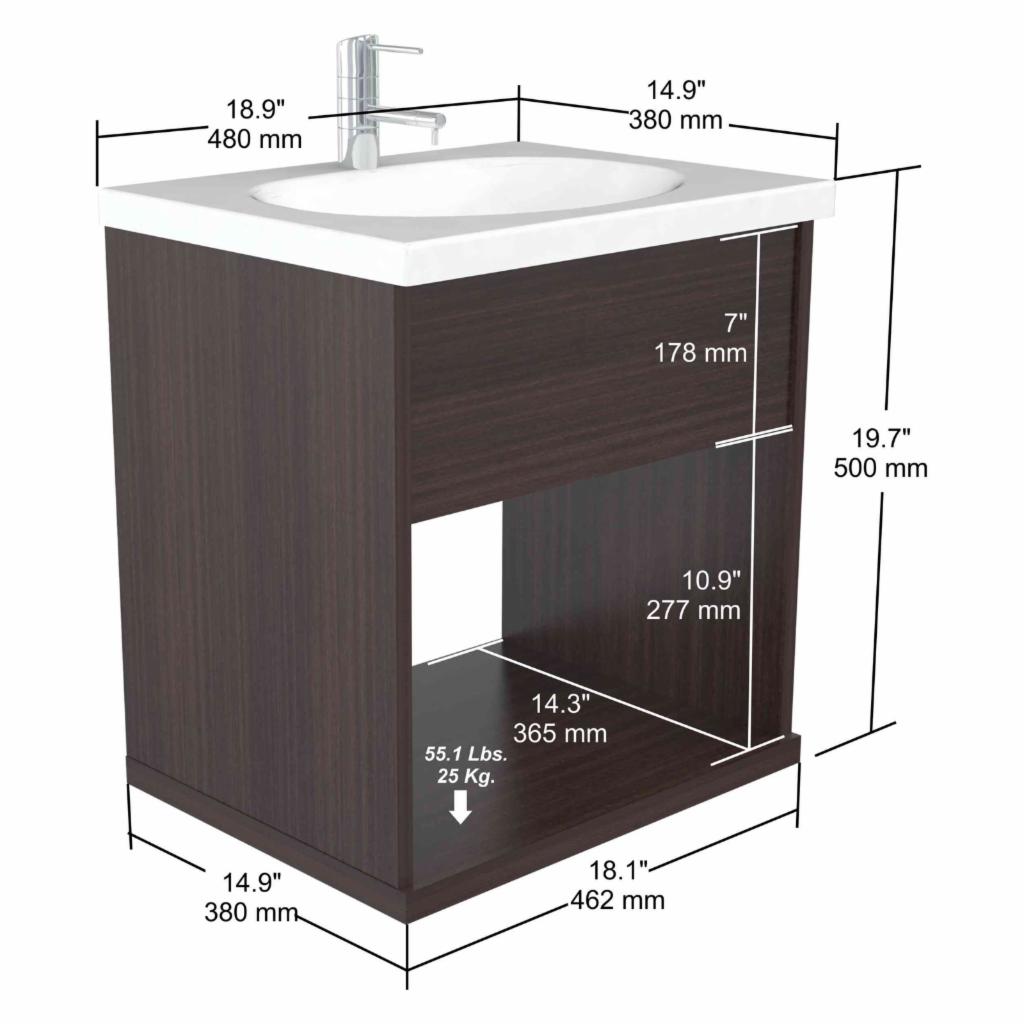 Single Sink Vanities: Espresso Wall Mounted Bathroom Vanity 